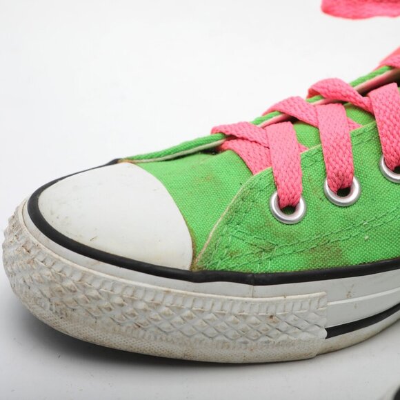 Converse Chuck Taylor All Star Low Top Sneakers Shoes Green Pink Canvas Rubber - Picture 6 of 11